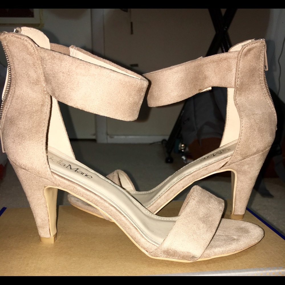 Bella Marie Nude Ankle Strap Heels